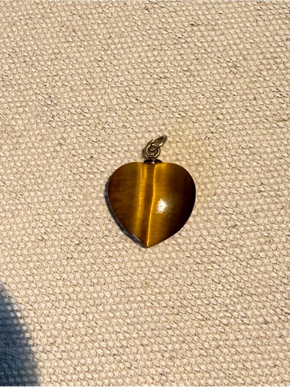 Authentic Heart-Shaped Tiger's Eye Pendant